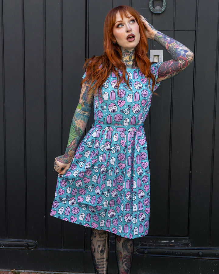 Blue tea dress uk best sale