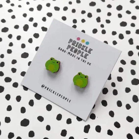 frog stud earrings