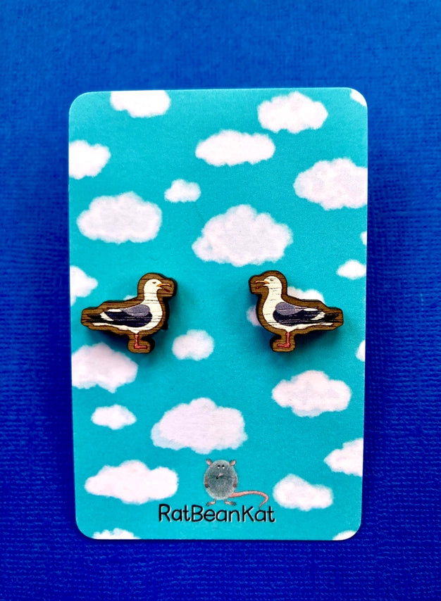 Quirky seagull earrings