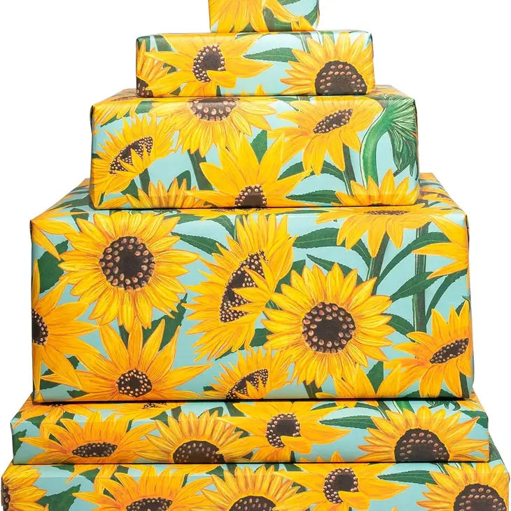 Sunflower Print Gift Wrap