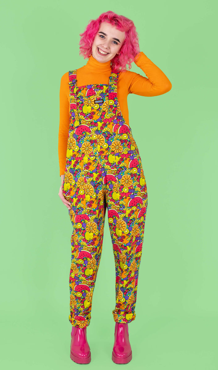 Tutti Frutti Stretch Twill Dungarees | Run & Fly | Captain Jellyfish